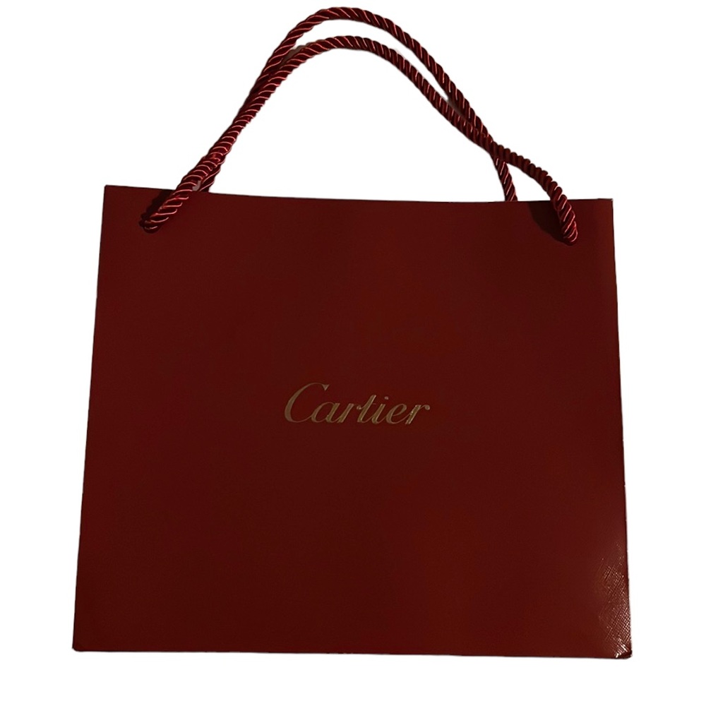 New Cartier paper bag red gold logo lettering authentic decor gift wrap present